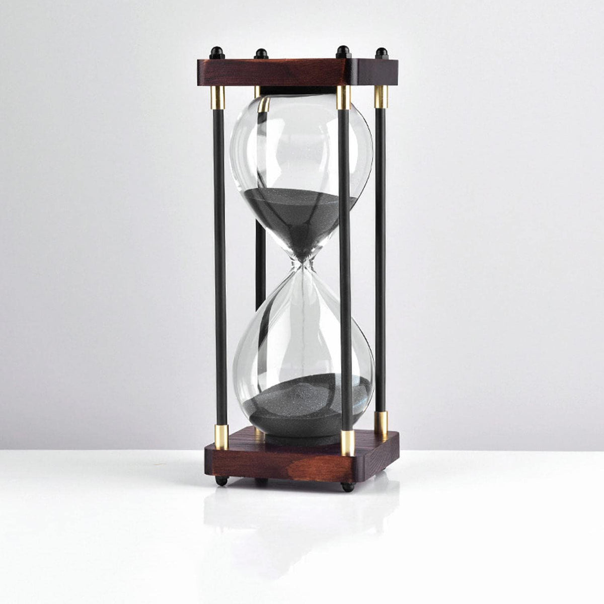 Hourglass Timer,60 Minute Hourglass,Hourglass Sand Timer,Black Wooden Hourglass,for Home,Dinning Room,Office Decor Black Sand