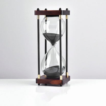 Hourglass Timer,60 Minute Hourglass,Hourglass Sand Timer,Black Wooden Hourglass,for Home,Dinning Room,Office Decor Black Sand
