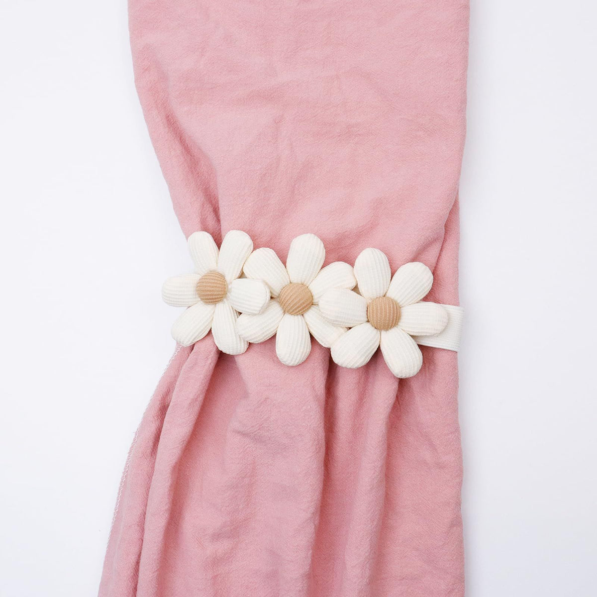 Curtain 2pcs Cute Flower Curtain Ties Decorative Rope for Bedroom Window Treatment Tiebacks Flower (Creamy White)