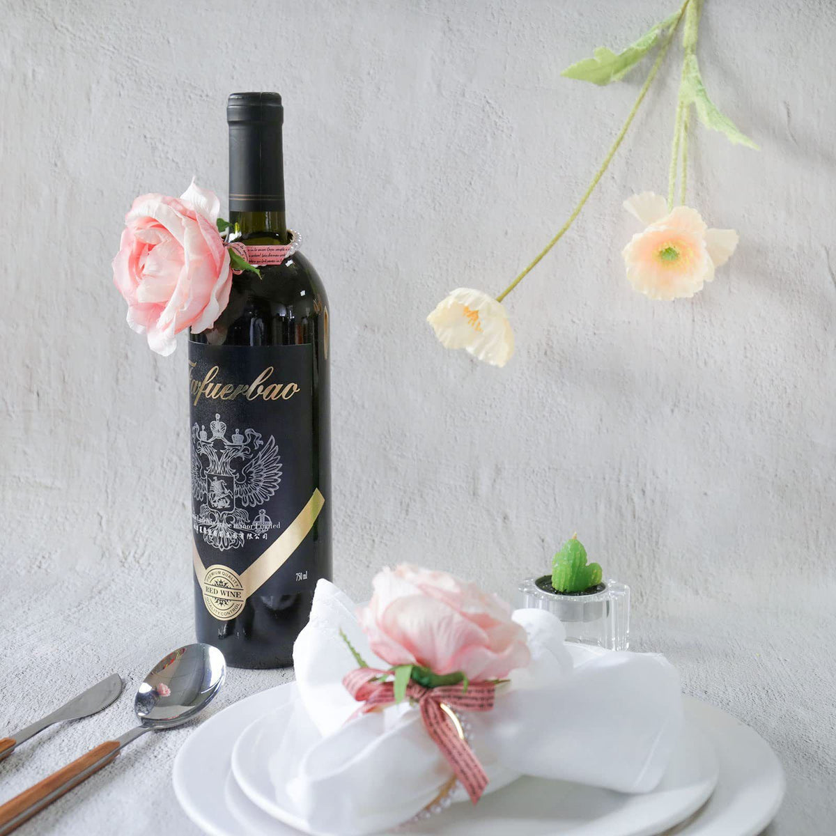 Set of 12 Flower Napkin Rings White Rose Napkin Rings Handicraft Flower Napkin Rings White Flower Napkin Holder Napkin Holder