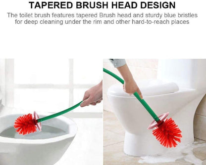 Cherry Toilet Brush and Holder Set Creative Cherry Giraffe Shape Round Bowl Scrubber Cleaner Set for Bathroom Kitchen (Cherry)