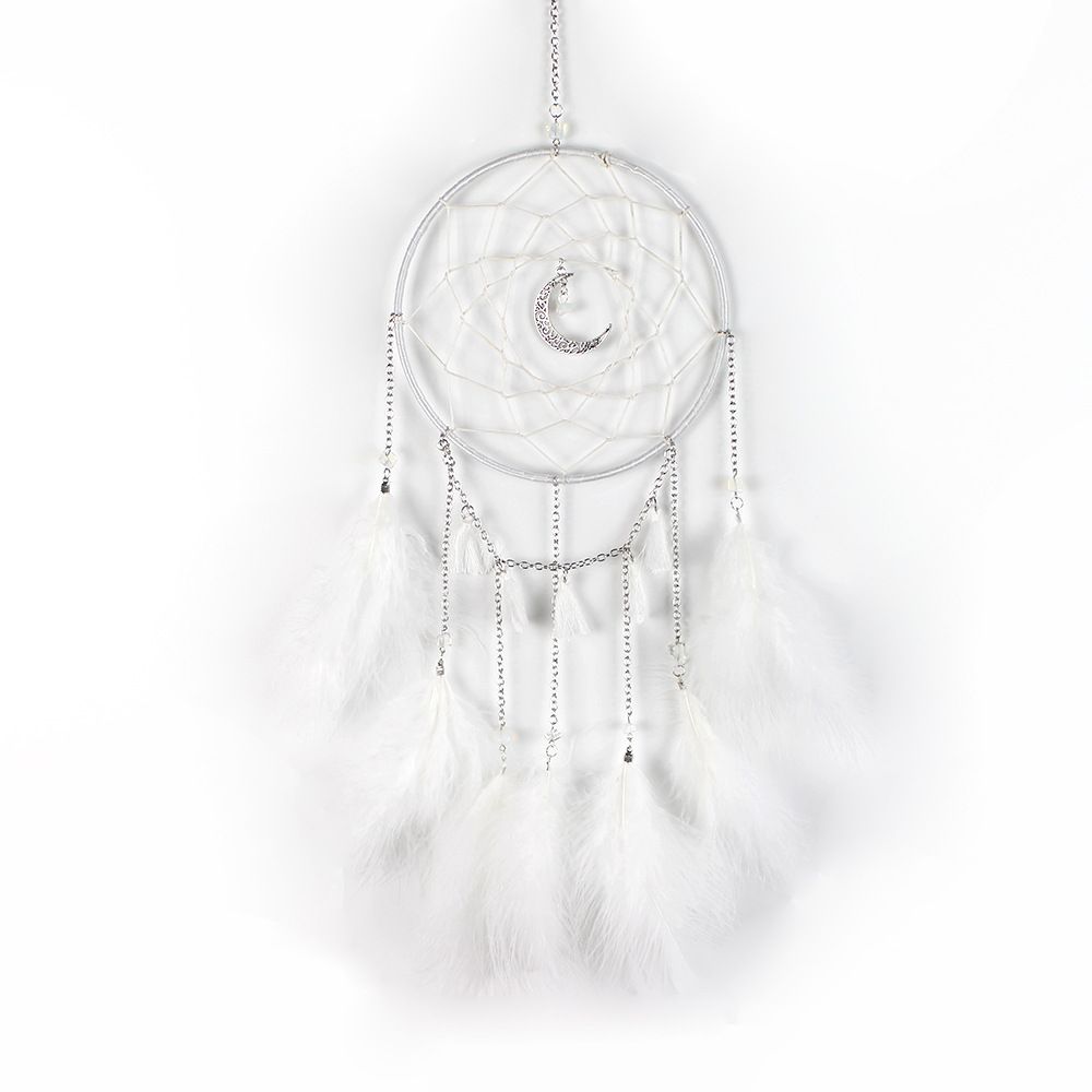 Nice Dream Grey Dream Catchers, Room Nursery Decor for Girls Boys, Handmade Feather Wall Decor Home Ornaments Craft （4pcs）
