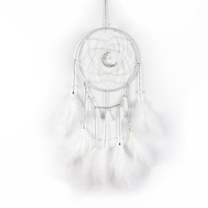Nice Dream Grey Dream Catchers, Room Nursery Decor for Girls Boys, Handmade Feather Wall Decor Home Ornaments Craft （4pcs）