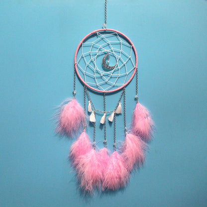Nice Dream Grey Dream Catchers, Room Nursery Decor for Girls Boys, Handmade Feather Wall Decor Home Ornaments Craft （4pcs）