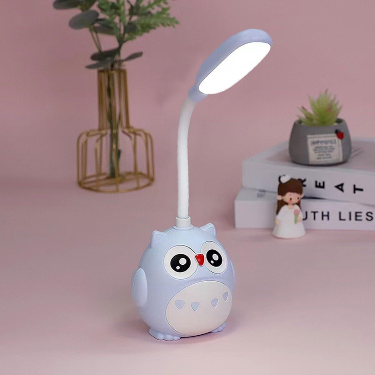 Desk Lamp for Kids,Mini Cute Owl Lamp Night Light,Foldable USB Rechargeable Reading Light Bedroom Children's Bedside (2 PCS)