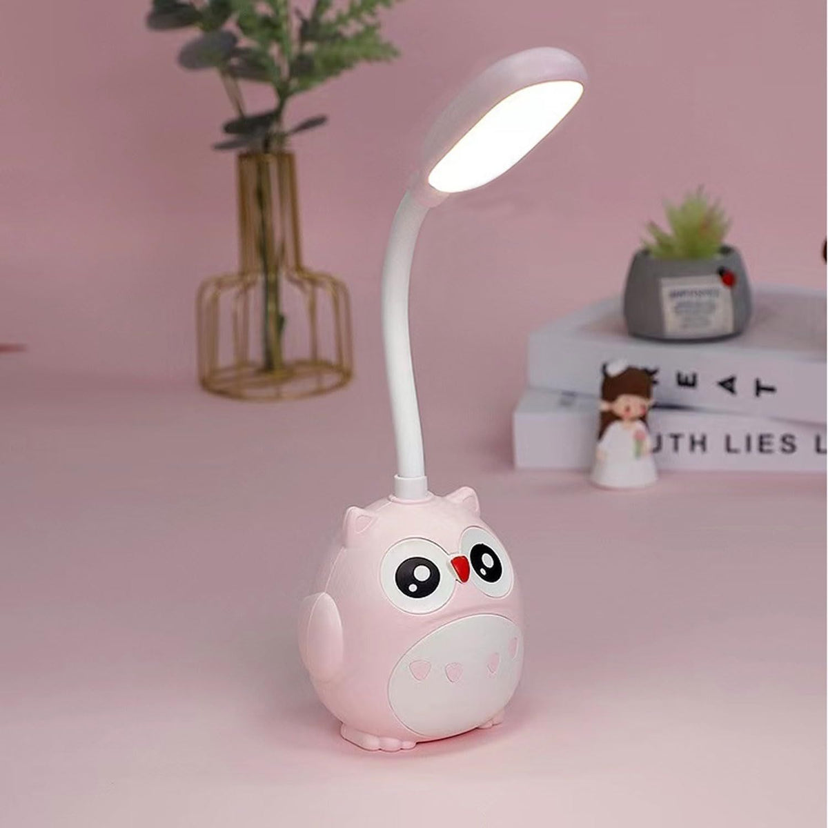 Desk Lamp for Kids,Mini Cute Owl Lamp Night Light,Foldable USB Rechargeable Reading Light Bedroom Children's Bedside (2 PCS)