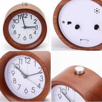 aboveClock Wooden Alarm Clock Bedside, No Ticking Bedside Clock with Snooze and Night Light Function