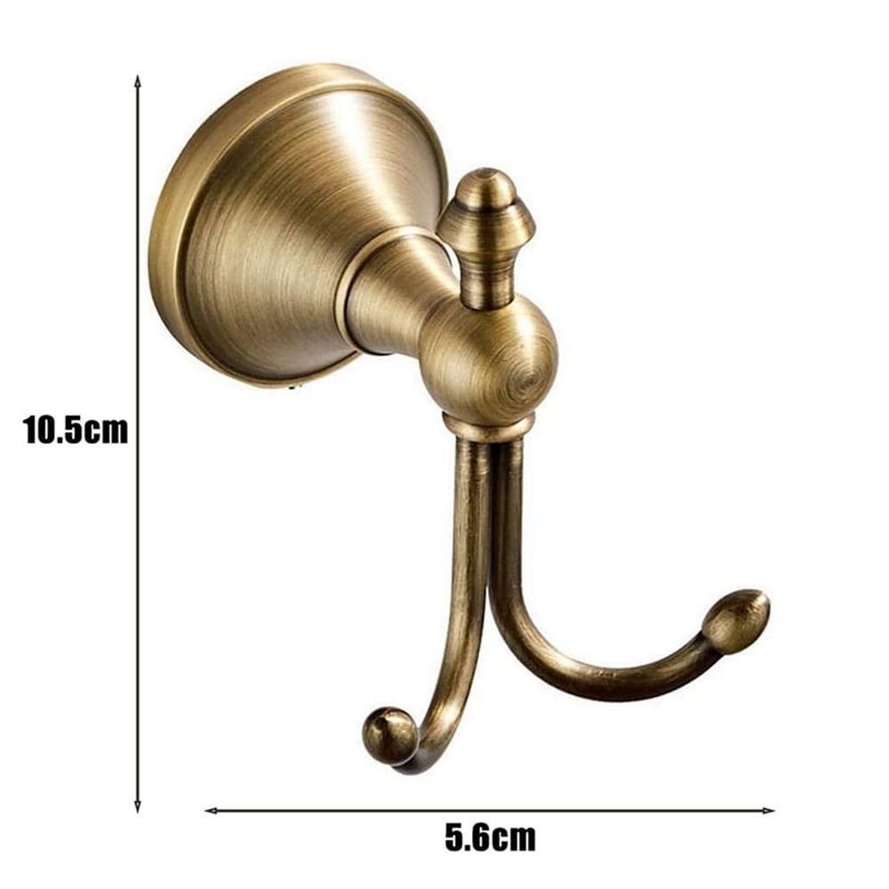 2X Double Coat Hooks, Antique Brass Towel Hook, Wall Mount Wall Hooks for Hanging, Towel Hooks for Coat