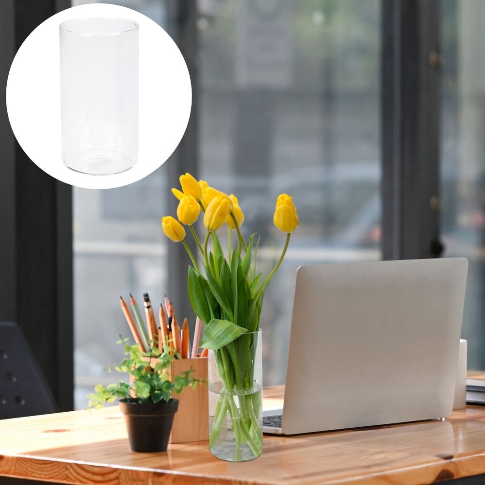 Clear Glass Vase for Home Decor, Creative Minimalist Flower Container, Elegant Centerpiece for Living Room or Office