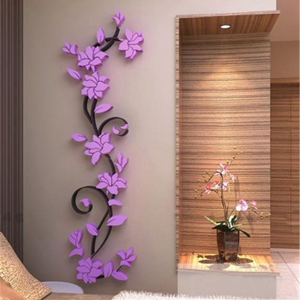 Stickers Diy 3D Home Room Bedroom Background Tv Wall Living Acrylic Home Decor Wall Sticker for Bedroom Christmas Wall Sticker Wallpaper Girls Bedroom Chalkboard Sticker for Wall Flower Decals