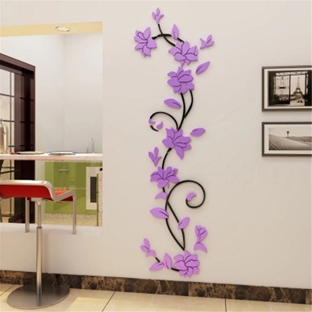 Stickers Diy 3D Home Room Bedroom Background Tv Wall Living Acrylic Home Decor Wall Sticker for Bedroom Christmas Wall Sticker Wallpaper Girls Bedroom Chalkboard Sticker for Wall Flower Decals