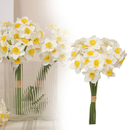 Artificial Daffodil Flowers 16 Inch Length Silk Flowers for Decorating Flower Bouquets for Family Parties Weddings and Shops