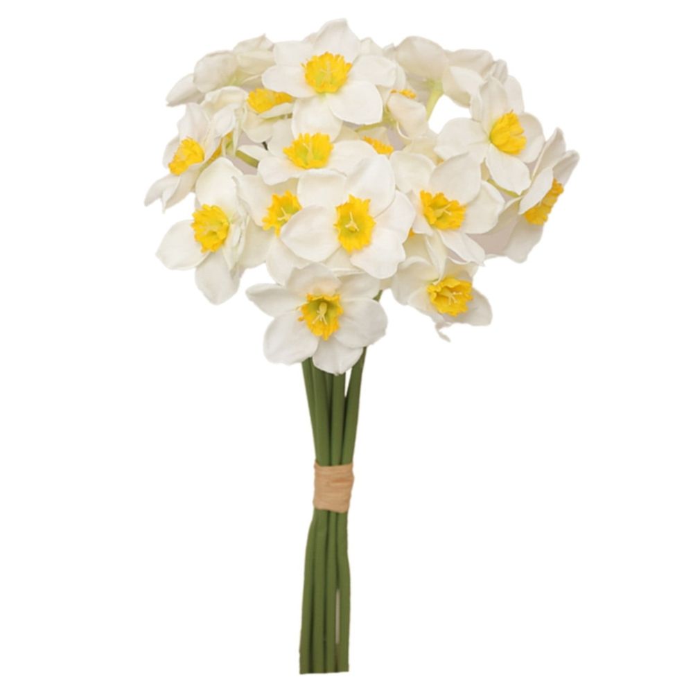Artificial Daffodil Flowers 16 Inch Length Silk Flowers for Decorating Flower Bouquets for Family Parties Weddings and Shops