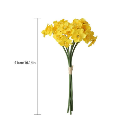 Artificial Daffodil Flowers 16 Inch Length Silk Flowers for Decorating Flower Bouquets for Family Parties Weddings and Shops