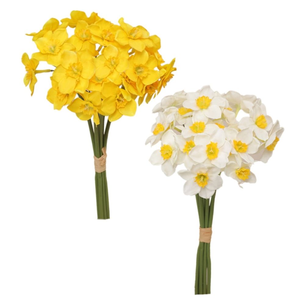 Artificial Daffodil Flowers 16 Inch Length Silk Flowers for Decorating Flower Bouquets for Family Parties Weddings and Shops