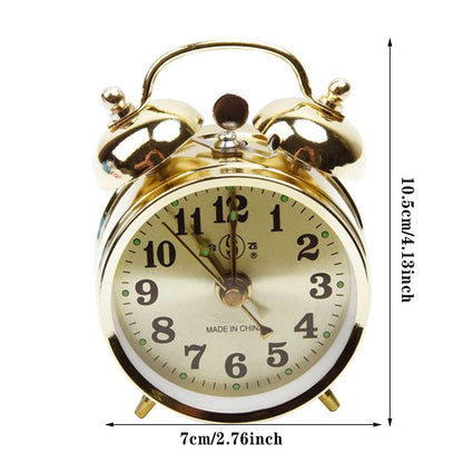 Alarm Clock Metal Vintage Alarm Clock Extra Loud Manual Wind Up Analog Retro Backlight