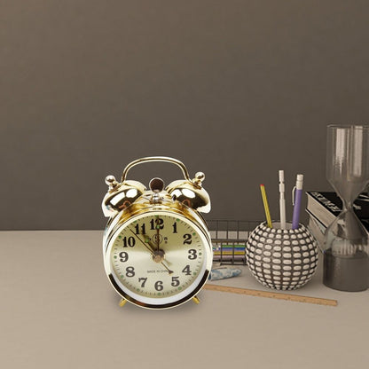 Alarm Clock Metal Vintage Alarm Clock Extra Loud Manual Wind Up Analog Retro Backlight