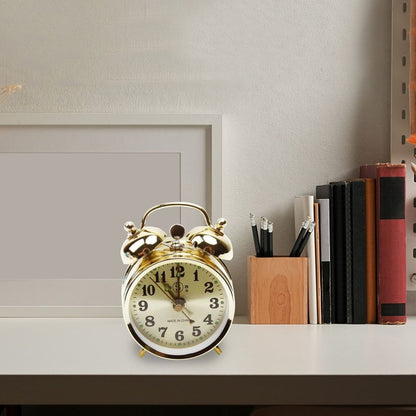 Alarm Clock Metal Vintage Alarm Clock Extra Loud Manual Wind Up Analog Retro Backlight