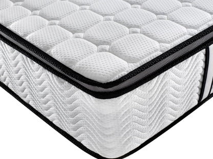 Ergopedic Mattress 5 Zone Latex Pocket Spring Mattress In A Box 30cm - Double - White  Grey  Black