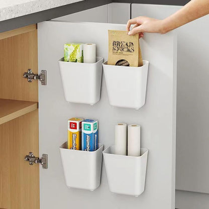CARLA HOME 4-Pack Self-Adhesive Wall Storage Box for Cabinet Doors, Kitchen, Bathroom & Office