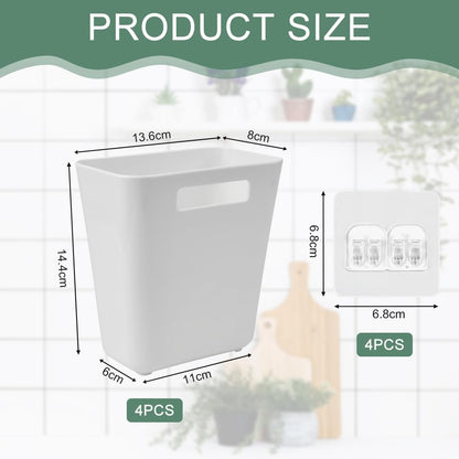 CARLA HOME 4-Pack Self-Adhesive Wall Storage Box for Cabinet Doors, Kitchen, Bathroom & Office