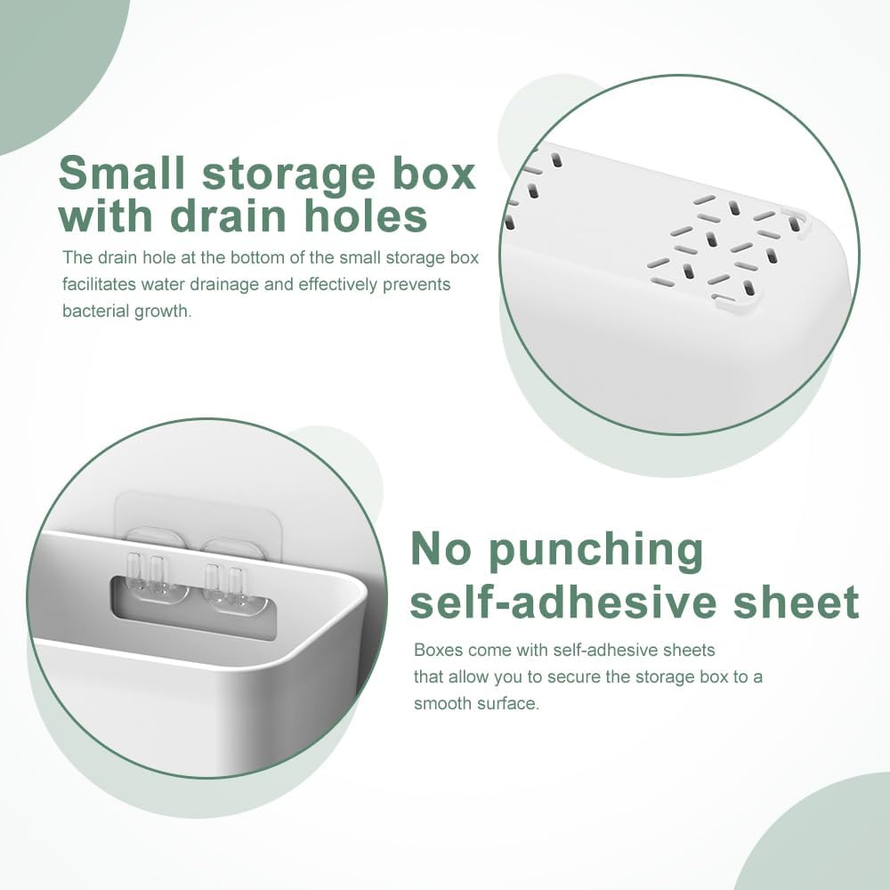 CARLA HOME 4-Pack Self-Adhesive Wall Storage Box for Cabinet Doors, Kitchen, Bathroom & Office