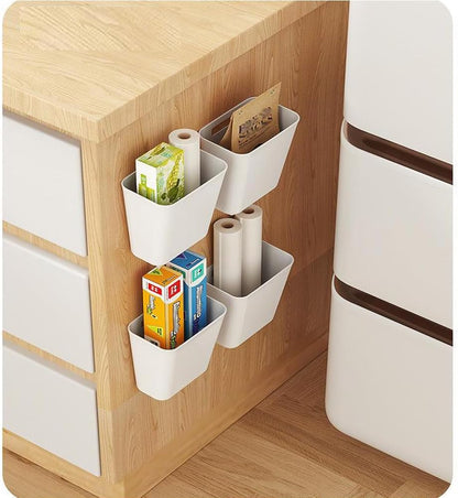 CARLA HOME 4-Pack Self-Adhesive Wall Storage Box for Cabinet Doors, Kitchen, Bathroom & Office