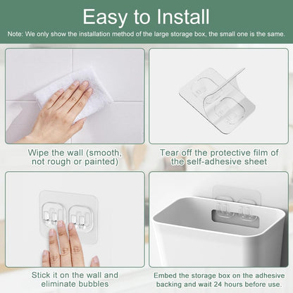 CARLA HOME 4-Pack Self-Adhesive Wall Storage Box for Cabinet Doors, Kitchen, Bathroom & Office