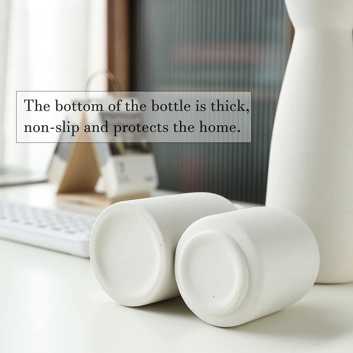 Ceramic Set of 3 Modern White Vases for Home D�cor