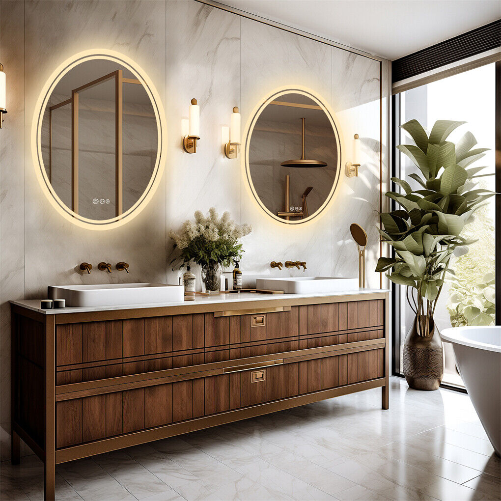 500x700mm LED Bathroom Mirror Oval Dimmable Anti-Fog