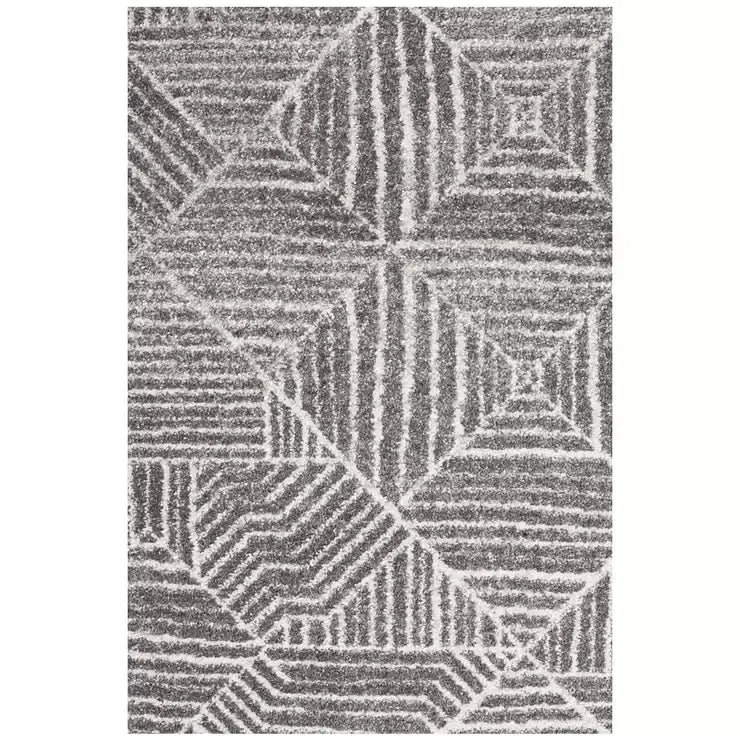Oasis 457 Silver Rug 290x200cm - Bohemian Tribal Style, Easy to Clean Polypropylene