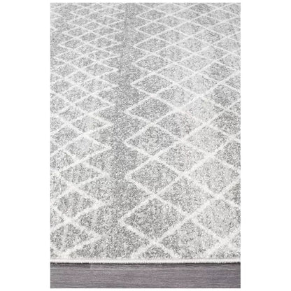 Silver Oasis Rug 230 x 160cm - Bohemian Tribal Design, Easy to Clean Polypropylene