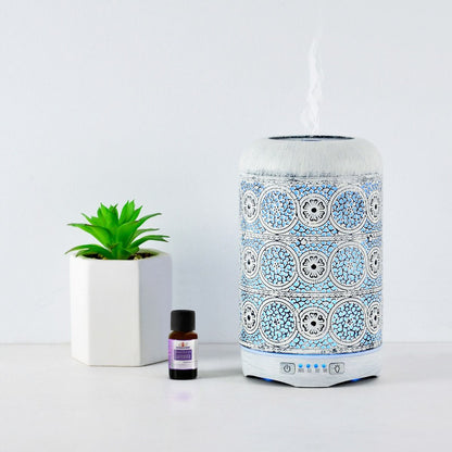 activiva 260ml Metal Essential Oil and Aroma Diffuser-Vintage White