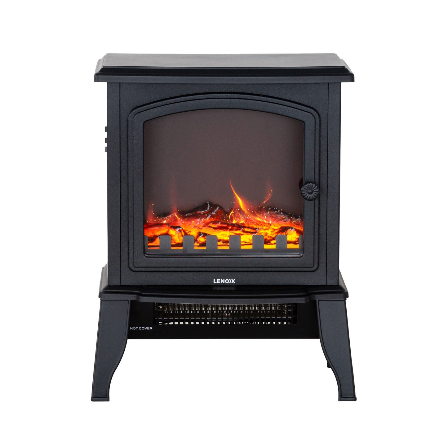 Electric 800W to 1800W Fireplace Heater with Realistic Log Flame Display