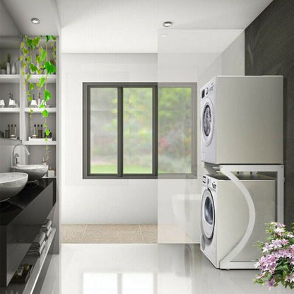 UPGRADE ORIGINAL Dryer Stand Maxi: Portable Dryer Rack Heavy Duty Steel Capacity white for Washer/Dryer/Mini Fridge