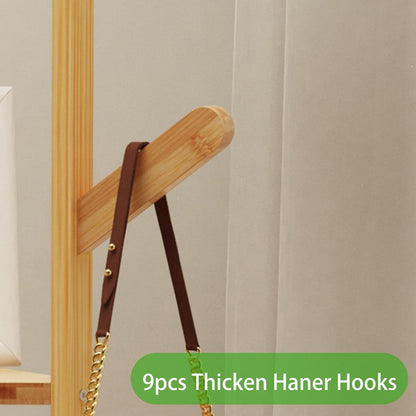 Clothes Garment Coat Rack Stand Bamboo Hanger Bag Hat Hook Holder Tree Shelf AU