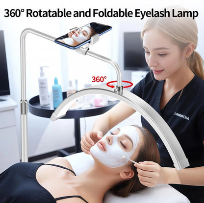 White Half Moon Floor Fill Lamp for Salon Tattoo Eyelash Makeup Beauty LED Lash Light