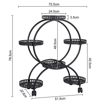 4 Layer 6 Pots Metal Plant Stand Flower Holder Rack Display Holder Shelf Garden