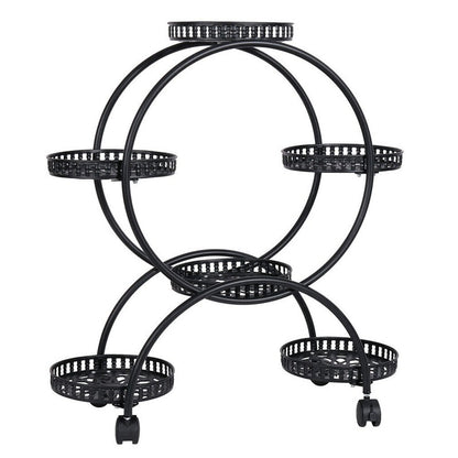 4 Layer 6 Pots Metal Plant Stand Flower Holder Rack Display Holder Shelf Garden