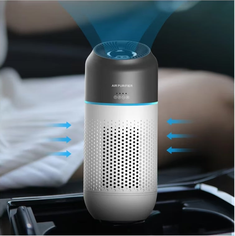 Car Air Purifier Air Freshener Portable Oxygen Bar Ozone Negative Ionizer Cleaner-White