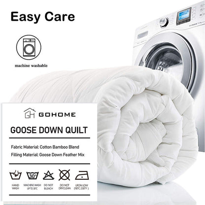 Goose Feather Down Quilt 500 GSM Duvet Doonas Queen:210x210cm