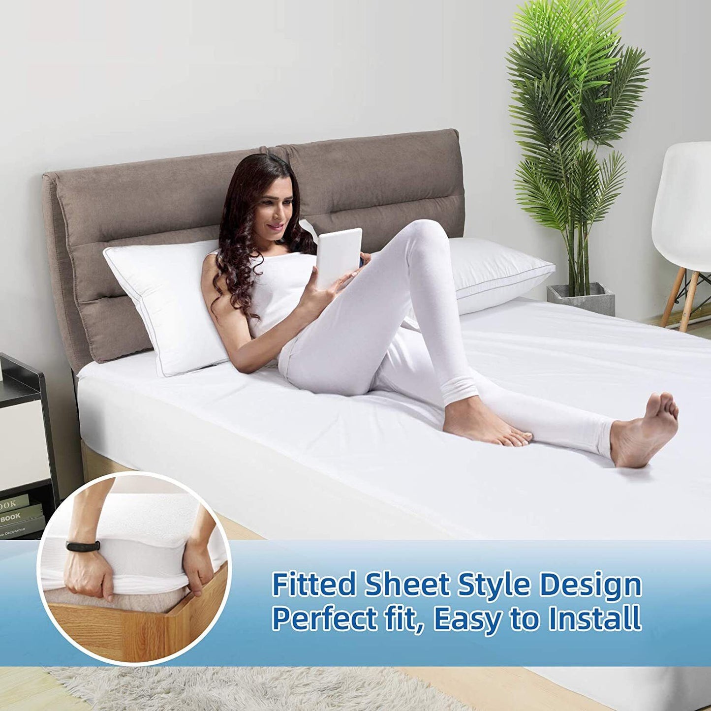 100% Terry Cotton Fitted Mattress Protector Waterproof King