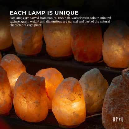 Orku Heart Shaped Himalayan Pink Salt Lamp - Hand Carved Love Night Light