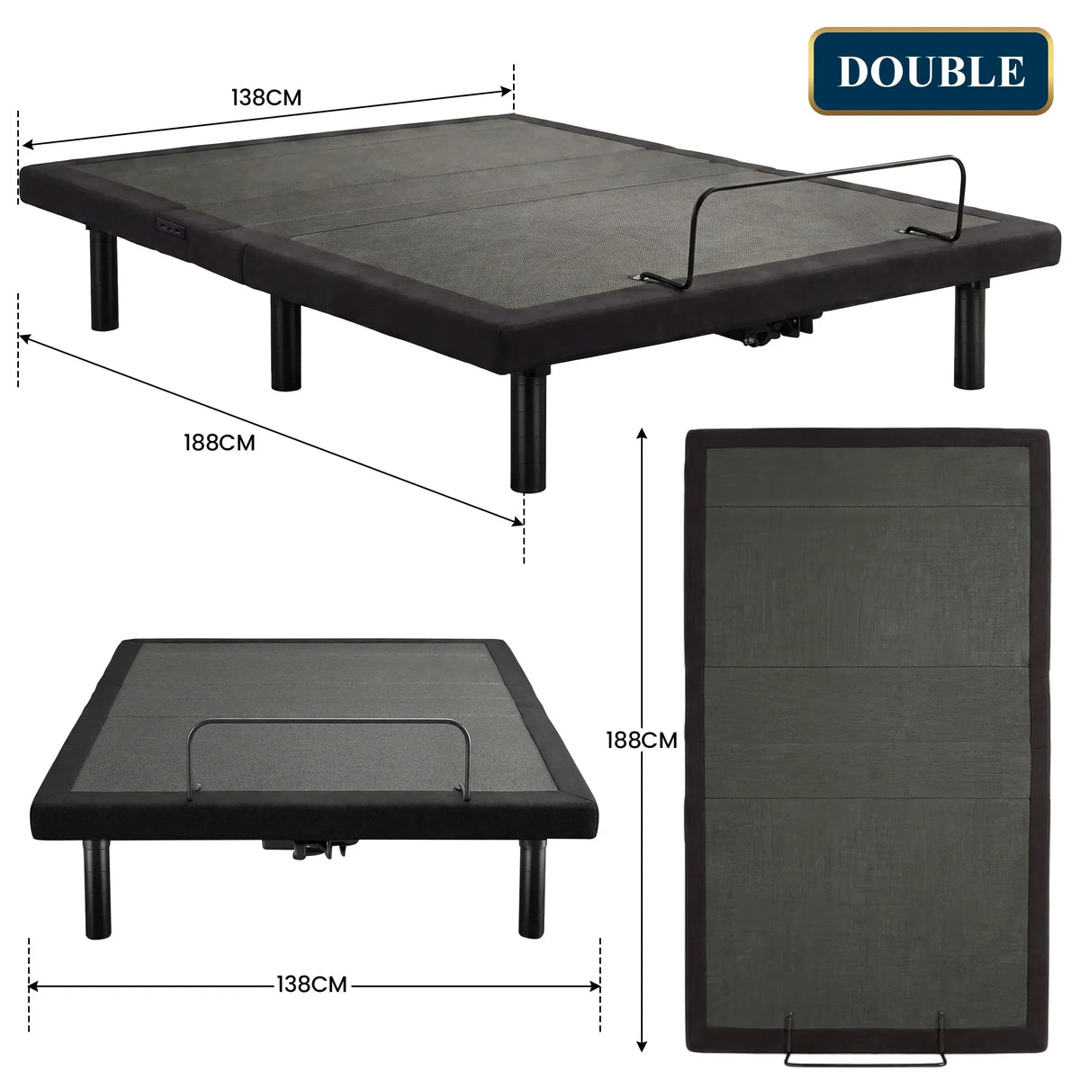 Therapedic Kinetic Advance Adjustable Double Bed Base with Head Tilt