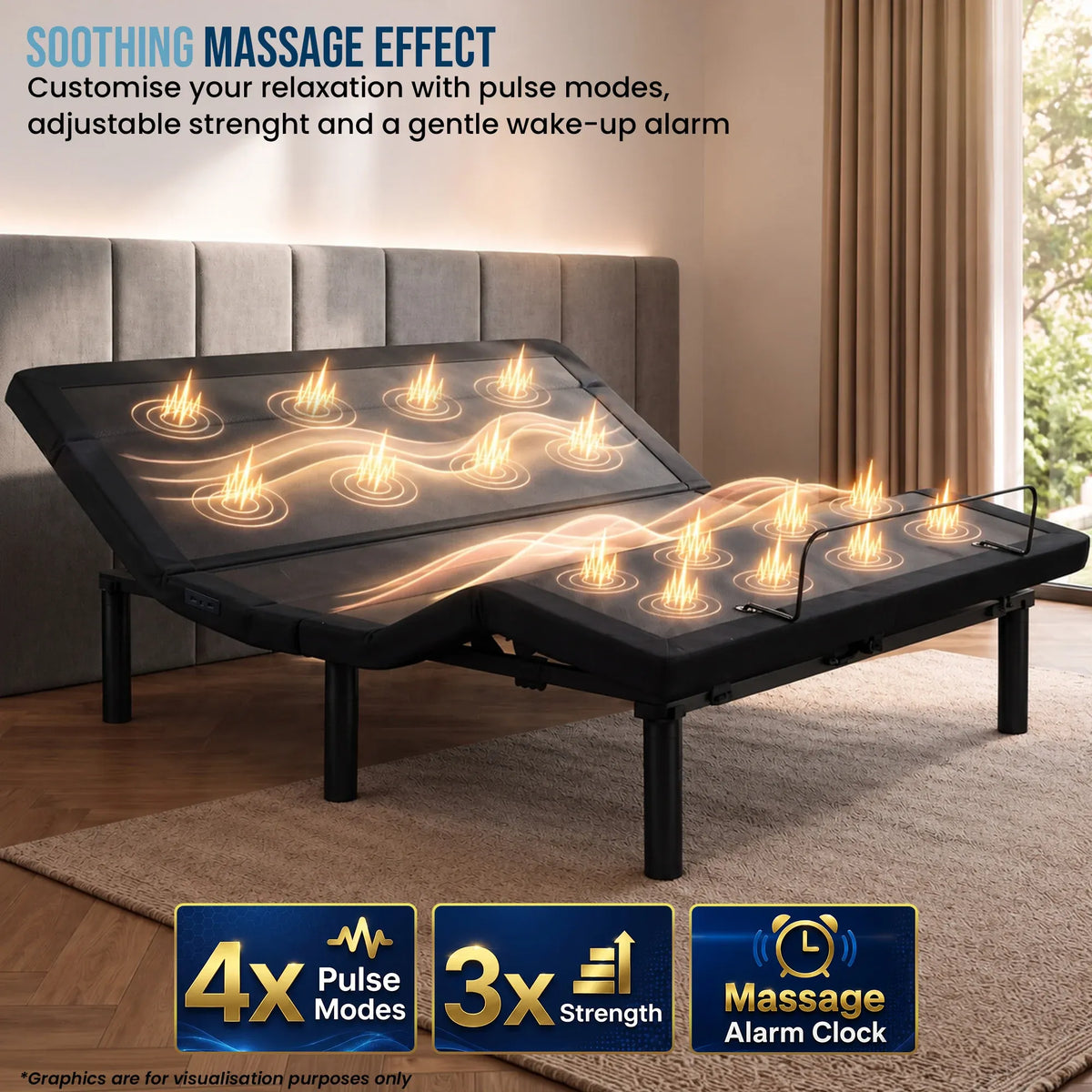Therapedic Kinetic Advance Adjustable Double Bed Base with Head Tilt