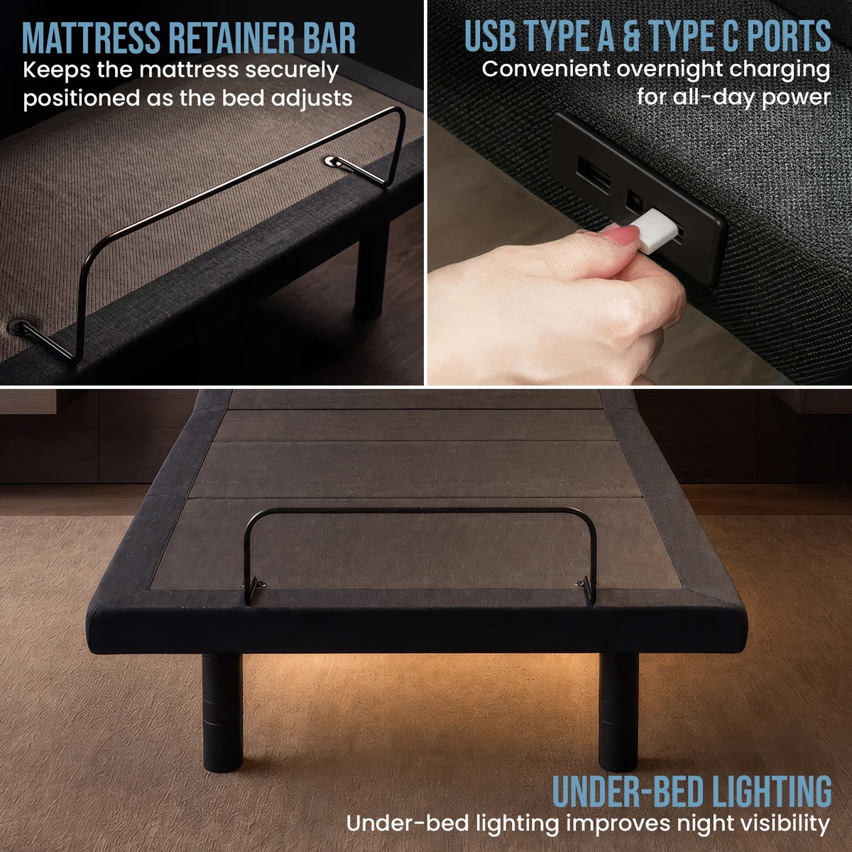 Therapedic Kinetic Advance Adjustable King Single Bed Base with Head Tilt