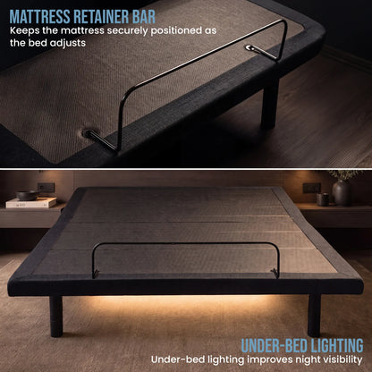 Therapedic Motion Adjustable Queen Bed Base with Wireless Remote