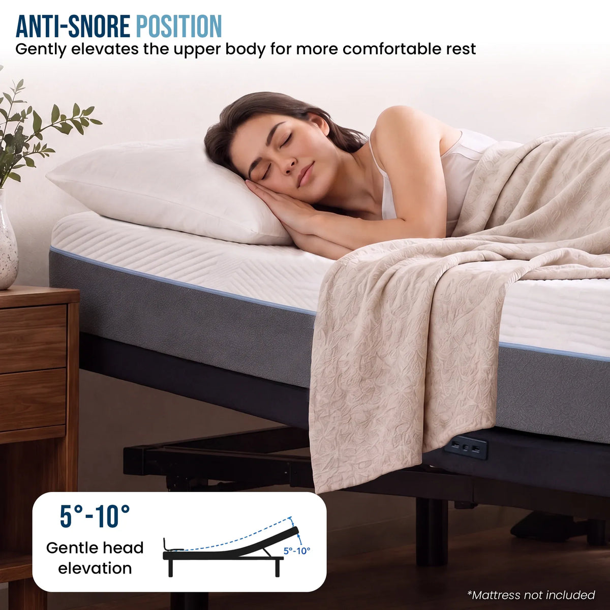 Therapedic Versa Adjustable King Single Bed Base with Massage Function