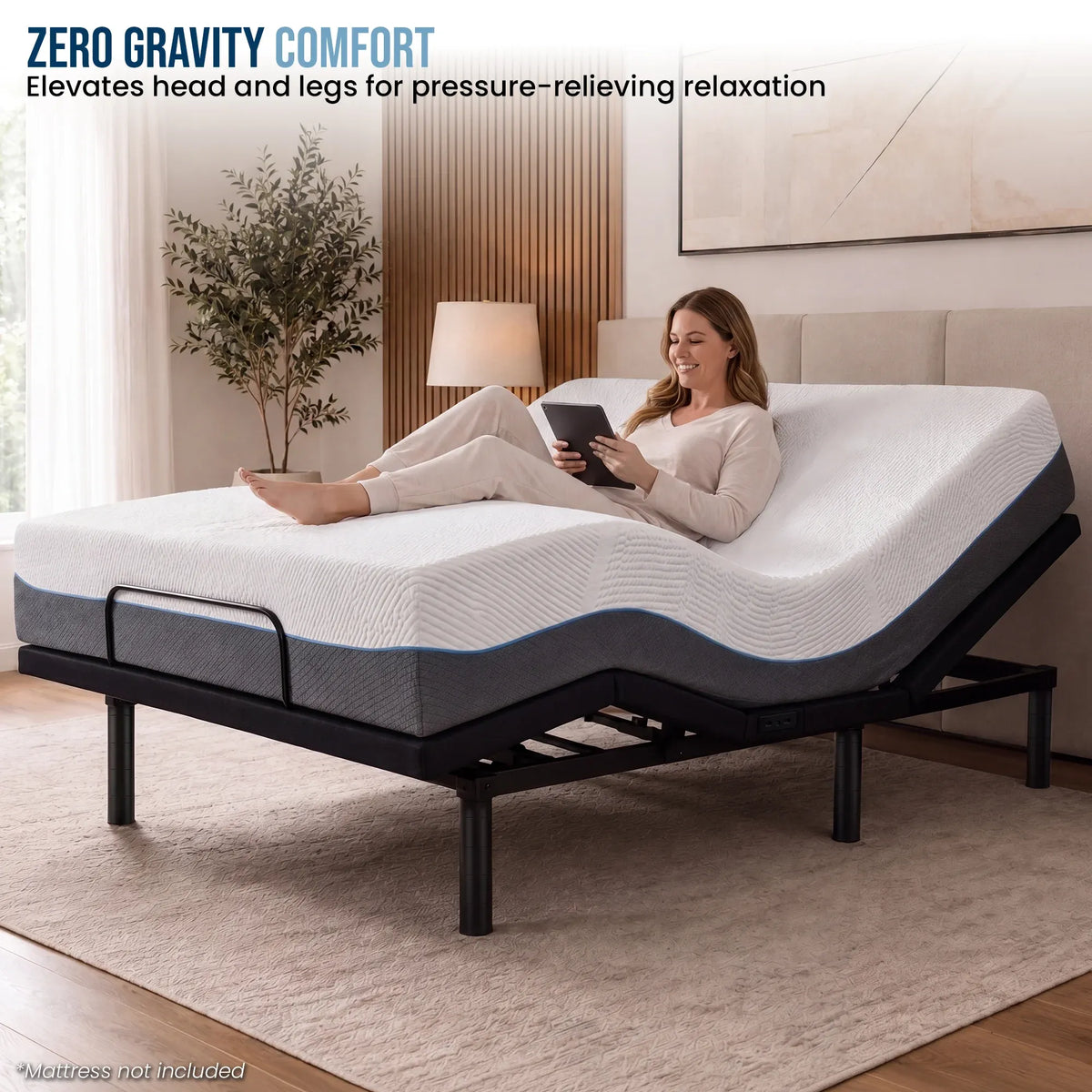Therapedic Versa Adjustable Queen Bed Base with Massage Function