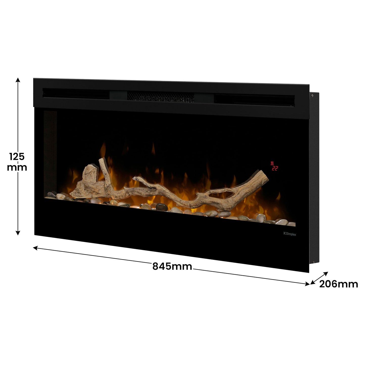 Dimplex 34-inch Linear Fireplace Driftwood and River Rock Accessory Package